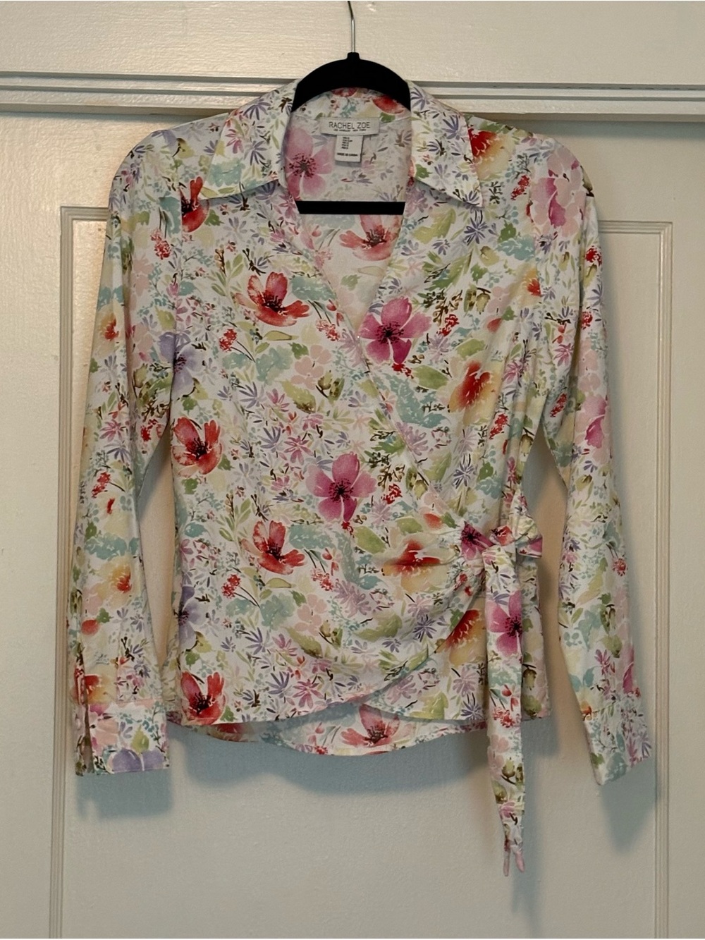 Rachel Zoe Floral Wrap Blouse - Pink, Red, Purple